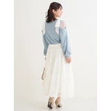 肩チュールシアーパール付きリボントップス | Re-J＆SUPURE | 詳細画像9 