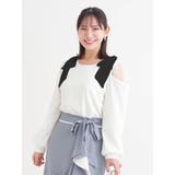 肩チュールシアーパール付きリボントップス | Re-J＆SUPURE | 詳細画像15 