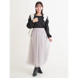 肩チュールシアーパール付きリボントップス | Re-J＆SUPURE | 詳細画像27 