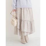 ピンク | 花柄アシメティアードスカート | Re-J＆SUPURE