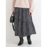 黒 | 花柄アシメティアードスカート | Re-J＆SUPURE