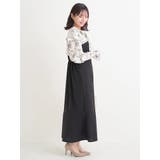 【WEB限定】フリルボウタイブラウスドッキングワンピース（花柄・ドット柄） | Re-J＆SUPURE | 詳細画像6 