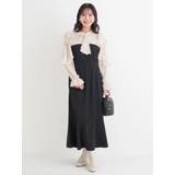 【WEB限定】フリルボウタイブラウスドッキングワンピース（花柄・ドット柄） | Re-J＆SUPURE | 詳細画像18 