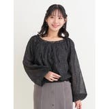 黒 | 【WEB限定】フラワーラメ刺繍オフショルブラウス | Re-J＆SUPURE