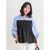 青 | シャツドッキングトップス(無地/ストライプ柄/チェック柄) | Re-J＆SUPURE