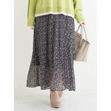 黒 | 花柄アソートプリーツスカート | Re-J＆SUPURE