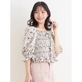 花柄シャーリングレースアップブラウス | Re-J＆SUPURE | 詳細画像2 