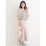 花柄シャーリングレースアップブラウス | Re-J＆SUPURE | 詳細画像7 