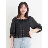 シャーリングレースアップブラウス | Re-J＆SUPURE | 詳細画像10 