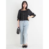 シャーリングレースアップブラウス | Re-J＆SUPURE | 詳細画像13 