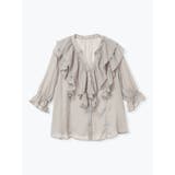 淡グレー | 【WEB限定】２段フリルサテンブラウス | Re-J＆SUPURE