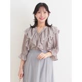 【WEB限定】２段フリルサテンブラウス | Re-J＆SUPURE | 詳細画像2 