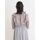 【WEB限定】２段フリルサテンブラウス | Re-J＆SUPURE | 詳細画像4 