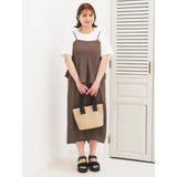 ベージュ | 【接触冷感・速乾】タックペプラムキャミワンピース×Tシャツ | Re-J&SUPURE