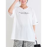 オフホワイト | BACK異素材切り替えロゴ刺繡Tシャツ | Re-J&SUPURE
