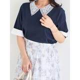 襟レースリブトップス | Re-J&SUPURE | 詳細画像1
