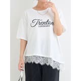 オフホワイト | イレヘムレースロゴプリントTシャツ | Re-J&SUPURE