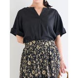 黒 | 【接触冷感】スキッパーブラウス | Re-J&SUPURE