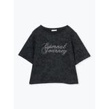 黒 | ラメテレコラインストーンロゴTシャツ | Re-J&SUPURE