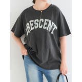 濃グレー | ピグメント加工風ロゴプリントTシャツ | Re-J&SUPURE