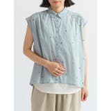 青 | リーフプリントシャツブラウス | LUDIC PARK