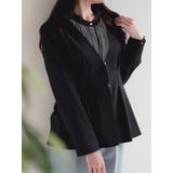 黒 | 【ストレッチツイル】ペプラムジャケット | LUDIC PARK