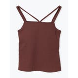 モカ茶 | ダブルストラップカップ付きキャミソール(無地/ボーダー) | LUDIC PARK