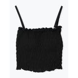 黒 | [2WAY]シャーリングカップ付きキャミソール | LUDIC PARK