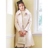 アイボリー | フェイクウールファー襟付きロングコート | LUDIC PARK