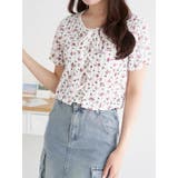 ピンク | 小花柄 レースアッププルオーバー | LUDIC PARK