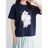 紺 | ネコリボン×パールTシャツ | LUDIC PARK