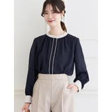 ラクケア 配色パイピングブラウス | LUDIC PARK | 詳細画像1 