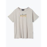 グレー | 鉢植えプリント×刺しゅうTシャツ | LUDIC PARK