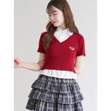 赤 | シャツレイヤード風トップス | LUDIC PARK