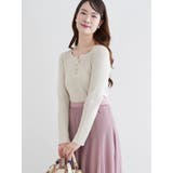 ヘンリーネックリブニットトップス（無地・ボーダー柄） | LUDIC PARK | 詳細画像2 