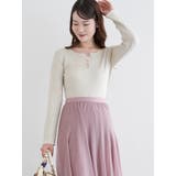 ヘンリーネックリブニットトップス（無地・ボーダー柄） | LUDIC PARK | 詳細画像3 