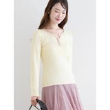 ヘンリーネックリブニットトップス（無地・ボーダー柄） | LUDIC PARK | 詳細画像7 