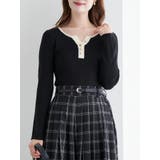 ヘンリーネックリブニットトップス（無地・ボーダー柄） | LUDIC PARK | 詳細画像16 