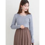 フロントクロスリブラメニットトップス | LUDIC PARK | 詳細画像1 