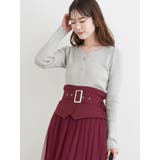 グレー | カーデ風リブニットプルオーバー | LUDIC PARK