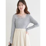 グレー | フロントクロスリブラメニットプルオーバー | LUDIC PARK