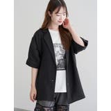 黒 | パウダーサテンテーラードジャケット | LUDIC PARK