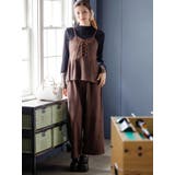 茶 | [SET]スエードポンチレースアップキャミソール×ワイドパンツ | LUDIC PARK