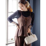 [SET]スエードポンチレースアップキャミソール×ワイドパンツ | LUDIC PARK | 詳細画像4 