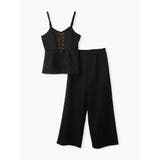 [SET]スエードポンチレースアップキャミソール×ワイドパンツ | LUDIC PARK | 詳細画像15 