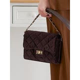 濃茶 | ベロアフラップショルダーバッグ | LUDIC PARK