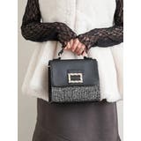 黒 | [2WAY]ツイード×フェイクレザーバッグ | LUDIC PARK