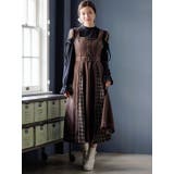 濃茶 | チェックプリーツ切り替えジャンパースカート | LUDIC PARK