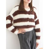 茶 | フェザーボーダーカーディガン | LUDIC PARK