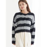 黒 | フェザーボーダーカーディガン | LUDIC PARK